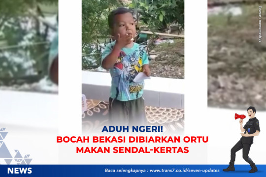 Aduh Ngeri! Bocah Bekasi Dibiarkan Ortu Makan Sendal-Kertas