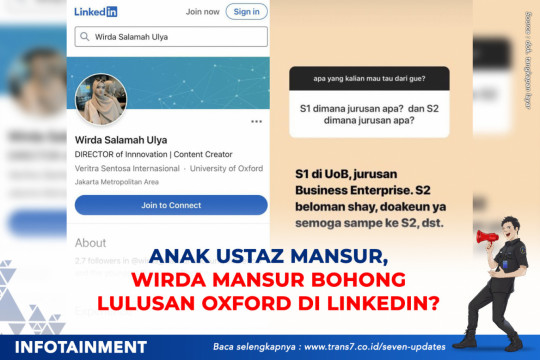 Anak Ustaz Mansur, Wirda Mansur Bohong Lulusan Oxford Di LinkedIn?