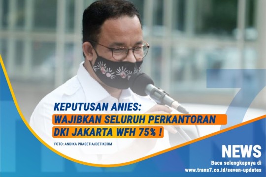 Anies Wajibkan Seluruh Perkantoran DKI Jakarta WFH 75 Persen