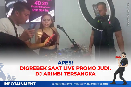 Apes! Digrebek Saat Live Promo Judi, DJ Arimbi Tersangka