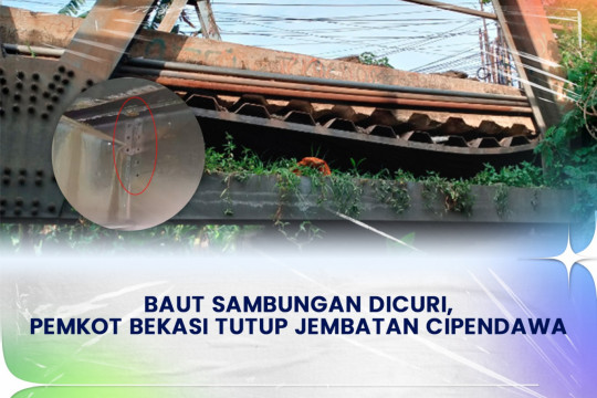 Baut Sambungan Dicuri, Pemkot Bekasi Tutup Jembatan Cipendawa