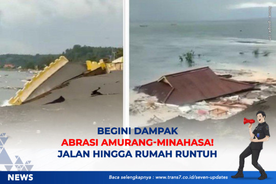 Begini Dampak Abrasi Amurang-Minahasa. Jalan Hingga Rumah Runtuh