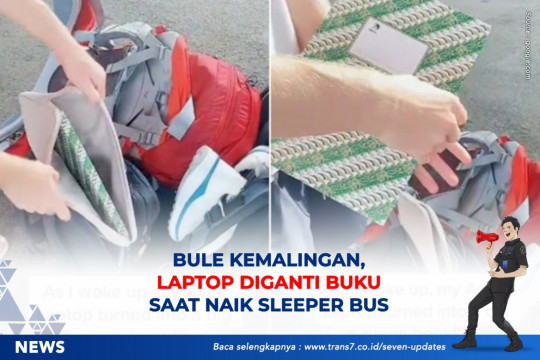 Bule Kemalingan, Laptop Diganti Buku Saat Naik Sleeper Bus