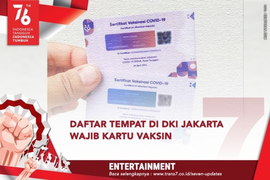 Daftar Tempat Di DKI Jakarta Wajib Kartu Vaksin