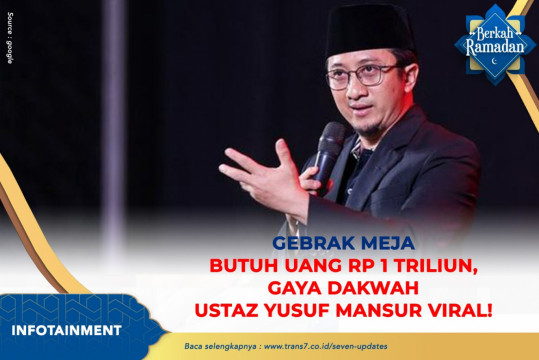 Gebrak Meja Butuh Uang Rp 1 Triliun, Gaya Dakwah Ustaz Yusuf Mansur Jadi Viral