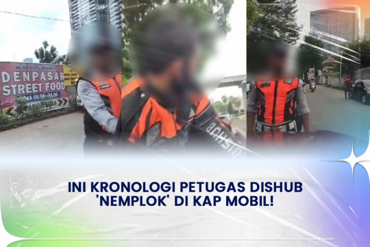 Ini Kronologi Petugas Dishub 'Nemplok' Di Kap Mobil!