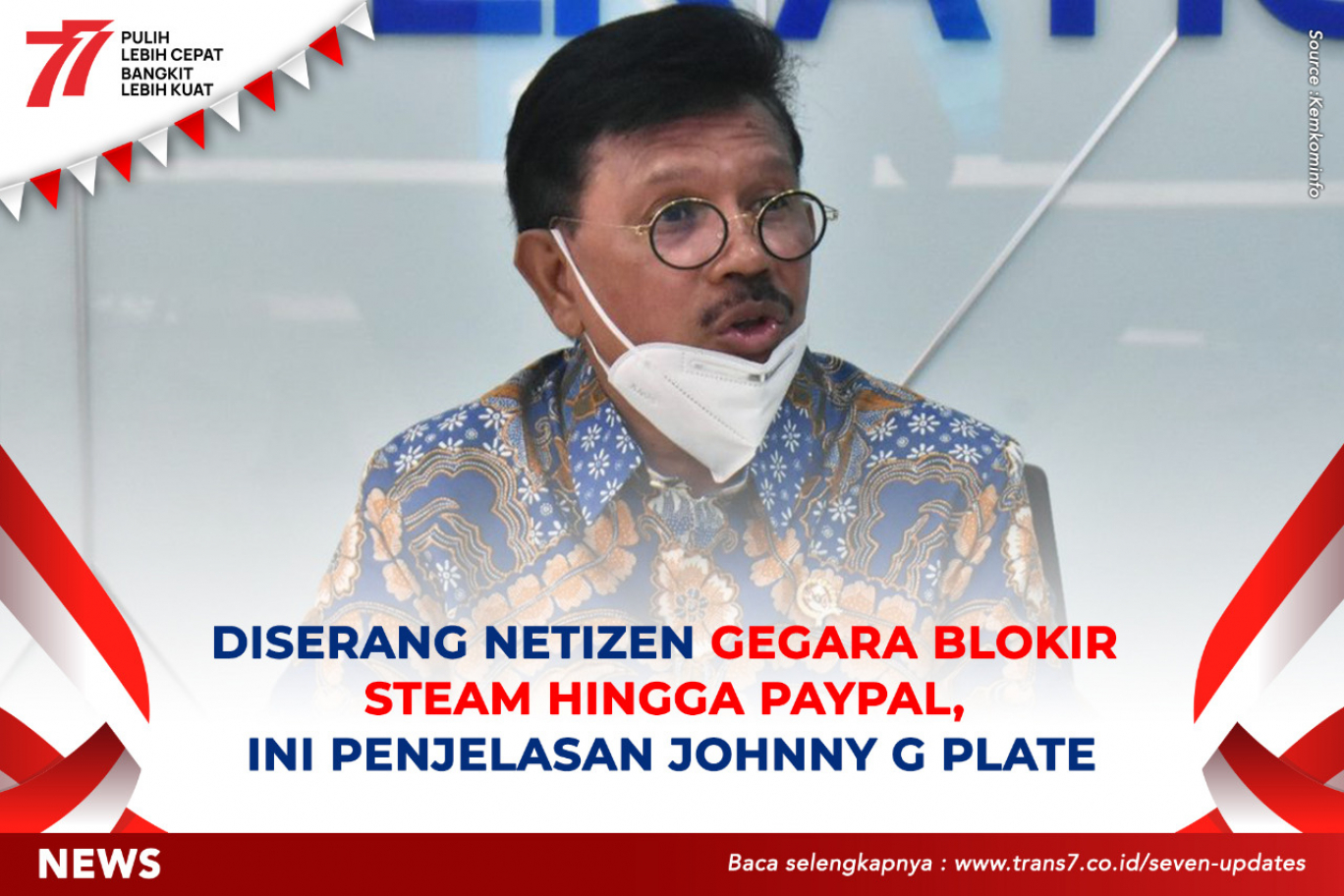 Johnny G Plate Diserang Netizen Gegara Blokir Steam Hingga Paypal. Steam Sudah Dibuka?