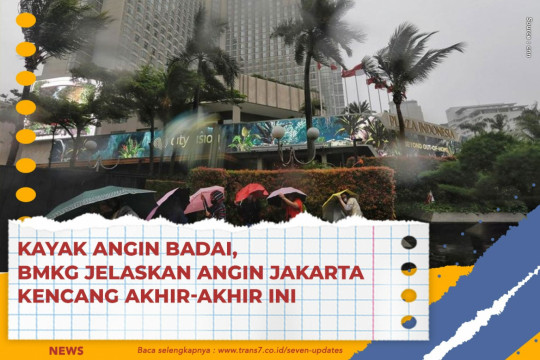 Kayak Angin Badai, BMKG Jelaskan Angin Jakarta Kencang Akhir-akhir ini