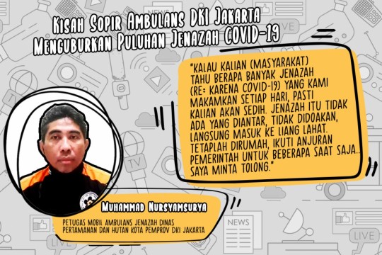 Kisah Sopir Ambulans DKI Menguburkan Puluhan Jenazah COVID-19