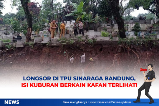 Longsor Di TPU Sirnaraga Bandung, Isi Kuburan Berkain Kafan Terlihat!
