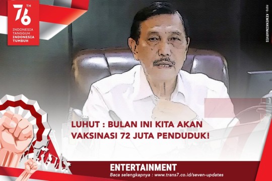 Luhut: Bulan Ini Kita Akan Vaksinasi 72 Juta Penduduk!