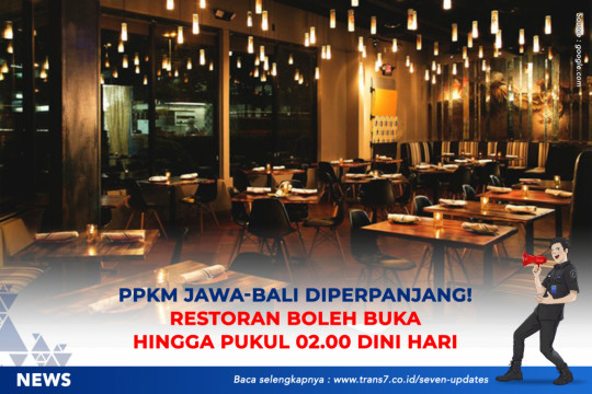 PPKM Jawa-Bali Diperpanjang, Kini Restoran Boleh Buka Hingga Pukul 02.00 Dini Hari