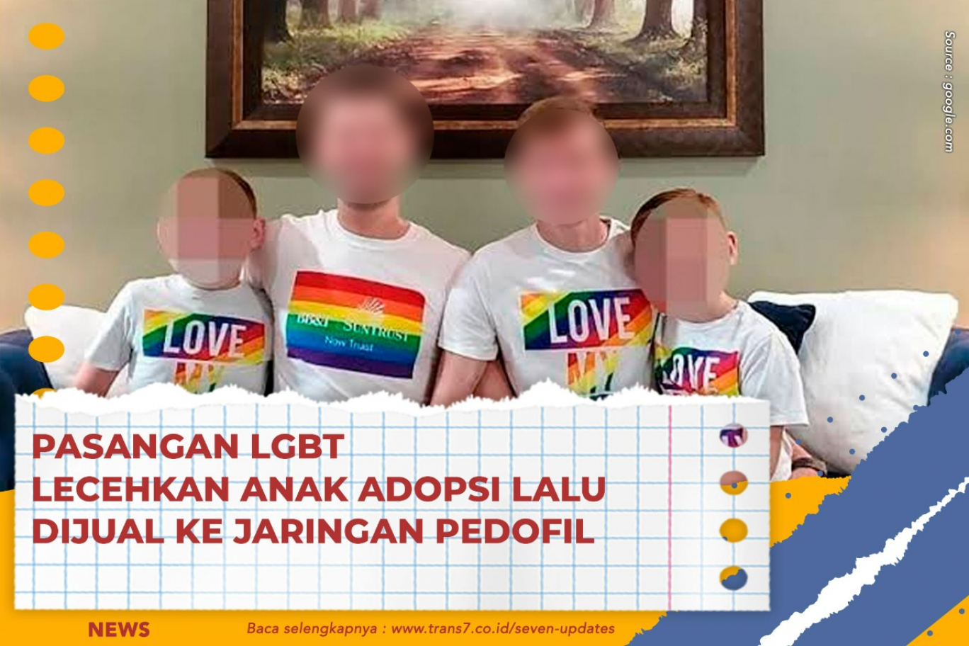 Pasangan LGBT Perkosa Anak Adopsi Lalu Dijual Ke Jaringan Pedofil