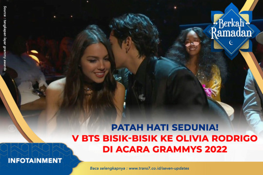 Patah Hati Sedunia! V BTS Bisik-bisik Ke Olivia Rodrigo Di Acara Grammys 2022