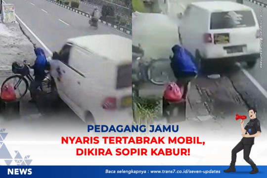 Pedagang Jamu Nyaris Tertabrak Mobil, Dikira Sopir Kabur