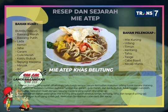 TAU GAK SIH Resep Dan Sejarah Mie Atep Khas Belitung