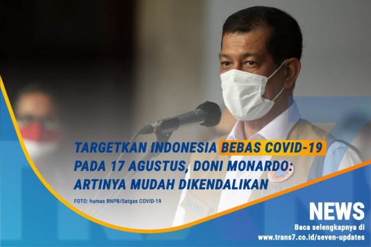 Targetkan Indonesia Bebas Covid-19 Pada 17 Agustus, Doni Monardo Sebut Covid-19 Mudah Dikendalikan