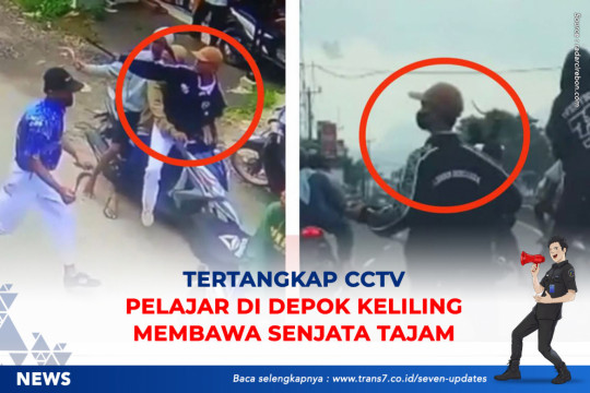 Tertangkap CCTV Pelajar Di Depok Keliling Membawa Senjata Tajam