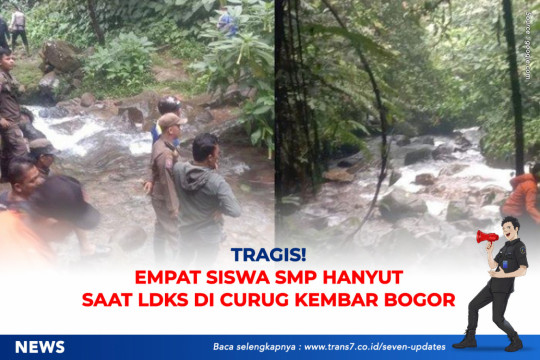 Tragis! Empat Siswa SMP Hanyut Saat LDKS Di Curug Kembar Bogor