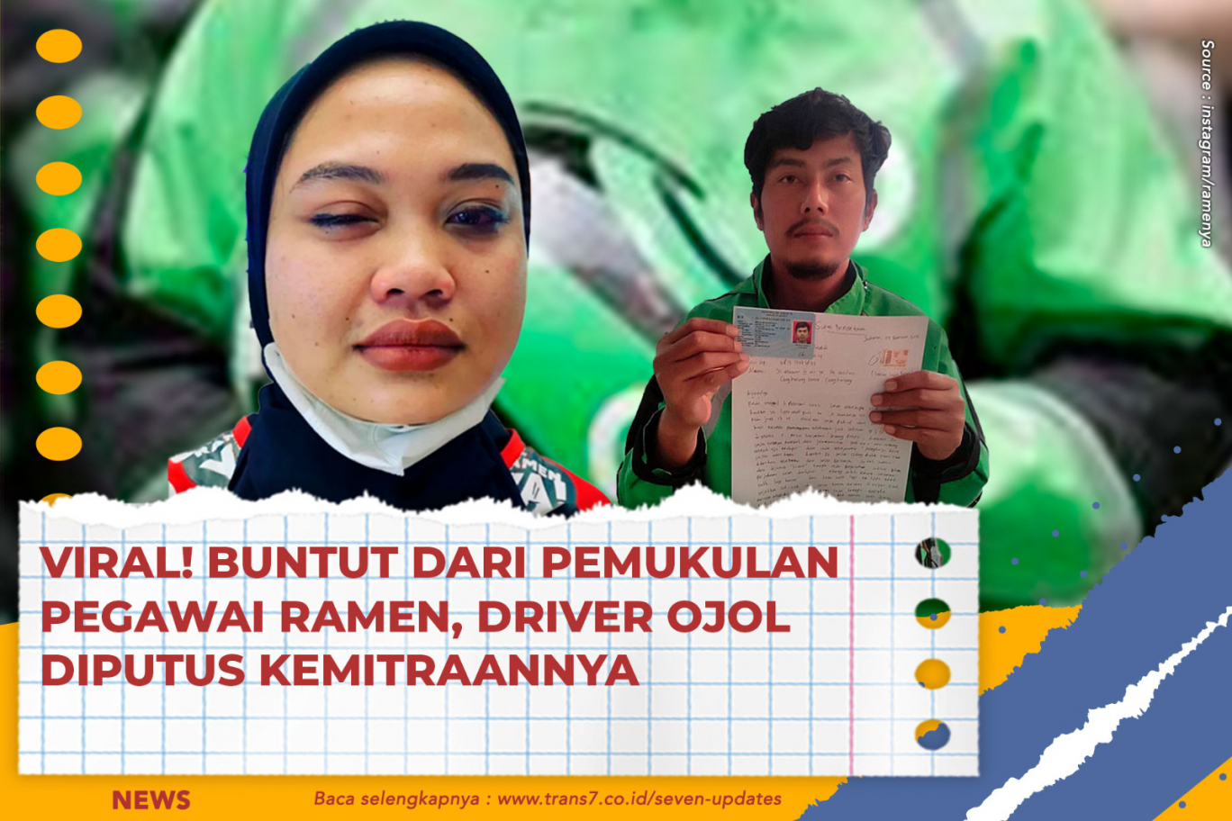 Trans7 Viral Buntut Dari Pemukulan Pegawai Ramen Driver Ojol