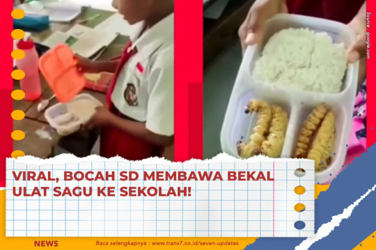 Viral, Bocah SD Membawa Bekal Ulat Sagu Ke Sekolah!