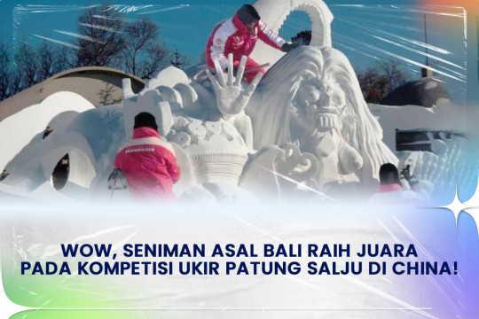 Wow, Seniman Asal Bali Raih Juara Pada Kompetisi Ukir Patung Salju Di China!