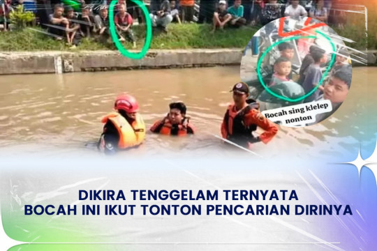 ⁠⁠Dikira Tenggelam Ternyata Bocah Ini Ikut Tonton Pencarian Dirinya